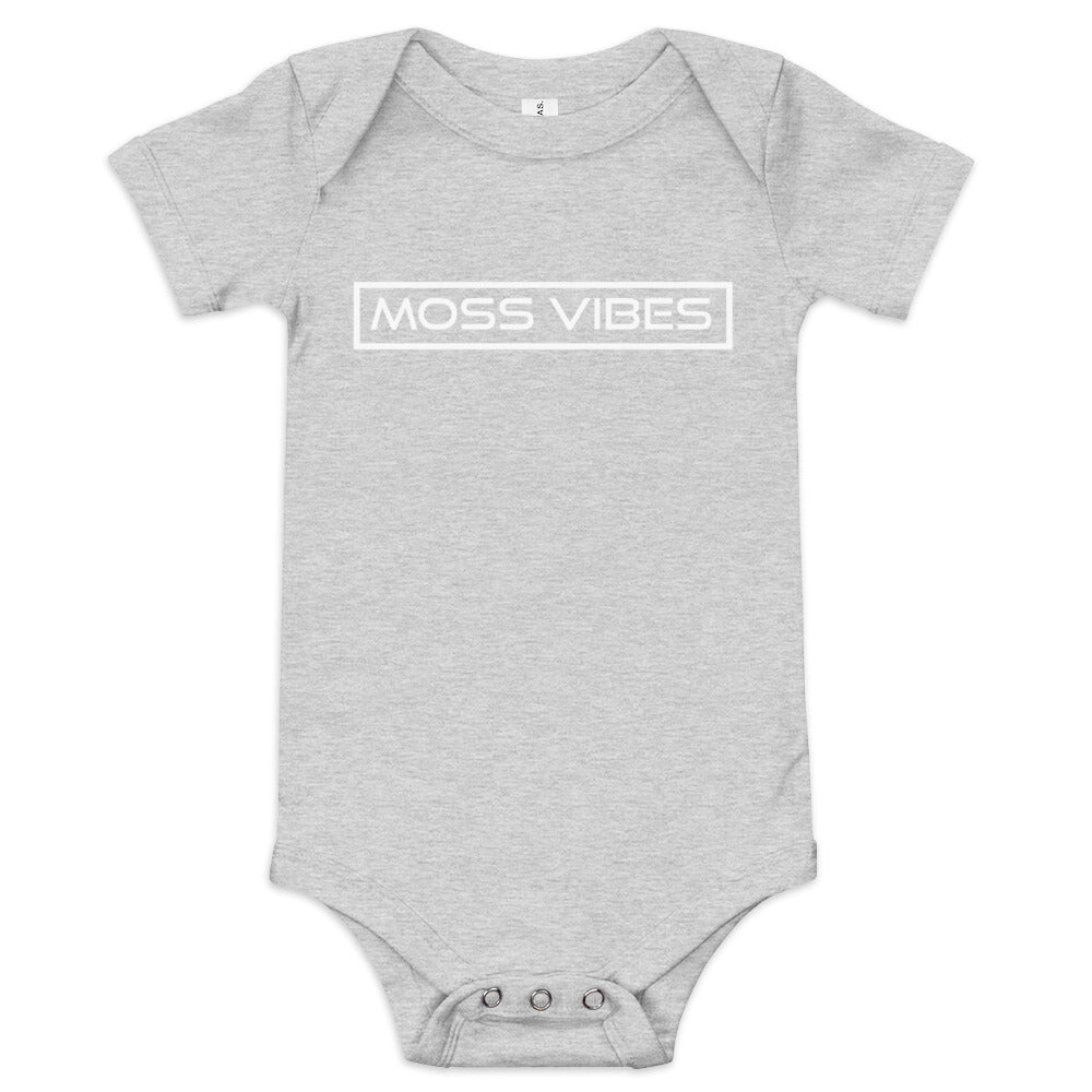 Moss Vibes White Logo Baby short sleeve one piece