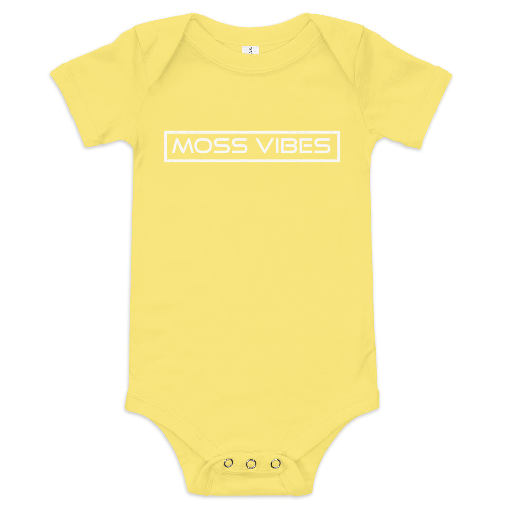 Moss Vibes White Logo Baby short sleeve one piece