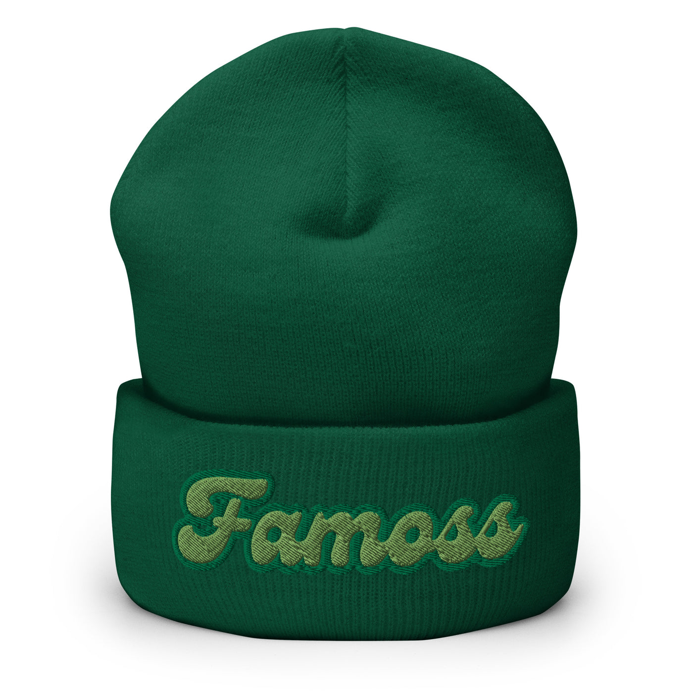 Famoss Green Logo Cuffed Beanie