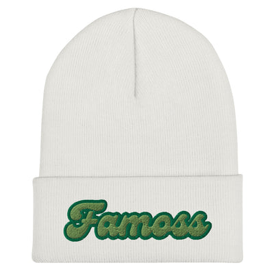 Famoss Green Logo White/Gold Cuffed Beanie
