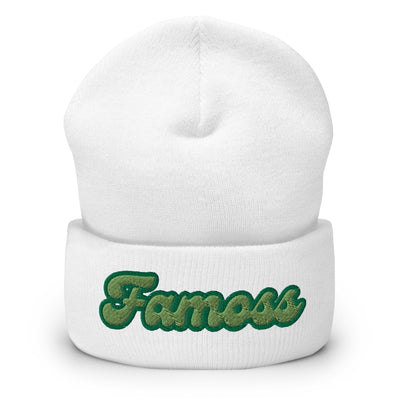 Famoss Green Logo White/Gold Cuffed Beanie