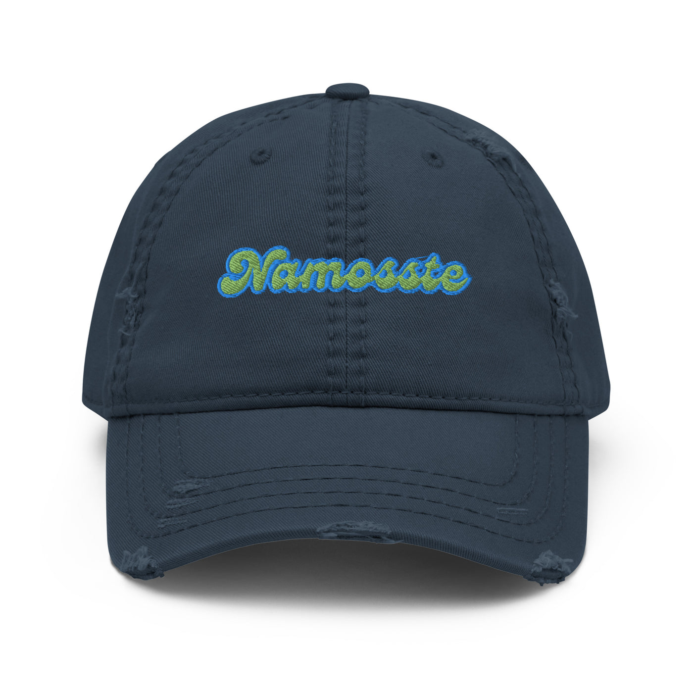 Namosste Blue Green Logo Distressed Hat