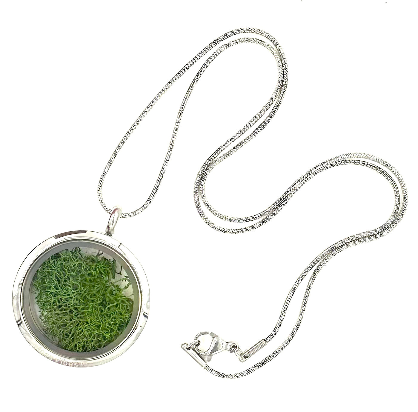 Eternal Moss Locket Pendant Necklace