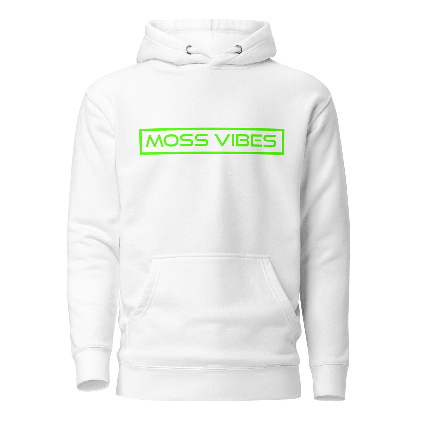 Moss Vibes Logo White Neon Green Hoodie