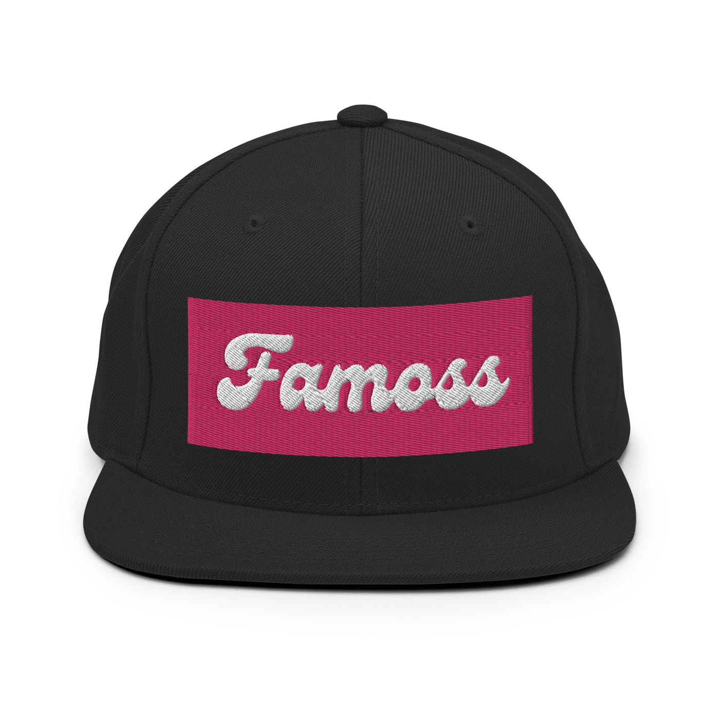 Pink FAMOSS Black Snapback Hat