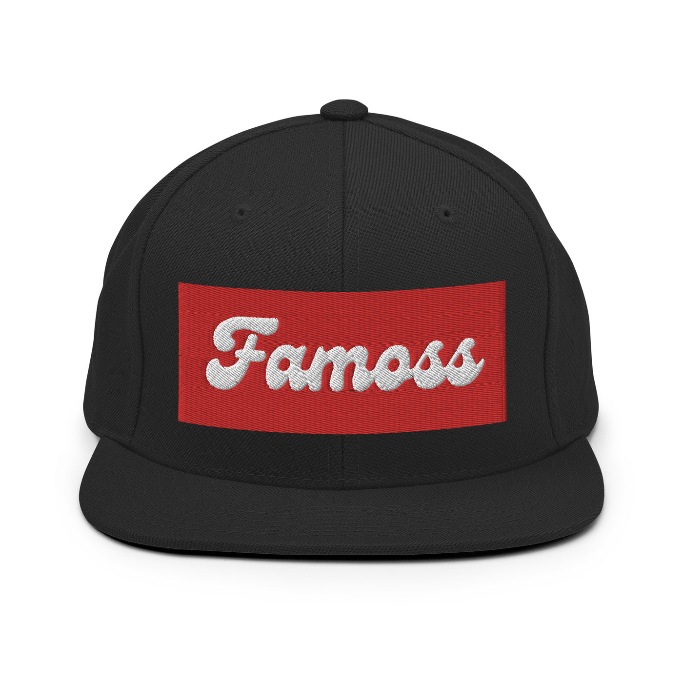 Red FAMOSS Black Snapback Hat