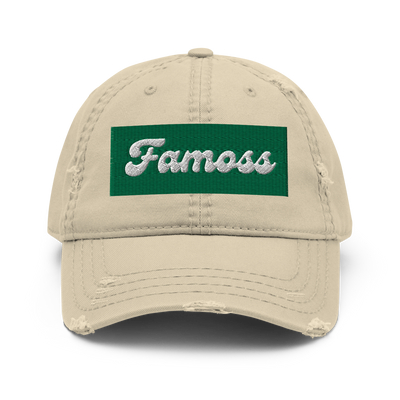 Green FAMOSS Khaki Distressed Hat