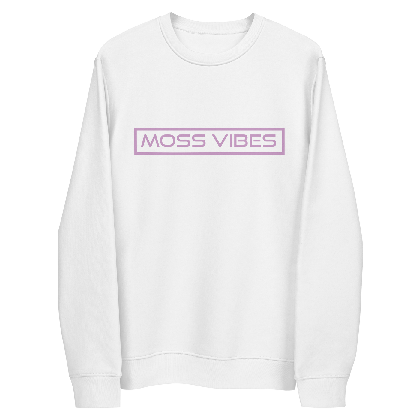 Moss Vibes Iconic Logo White Lavender Crewneck