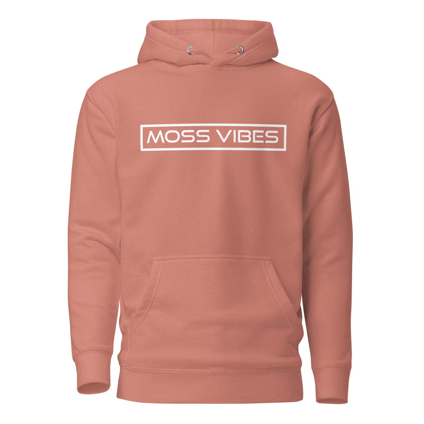 Moss Vibes White Logo Hoodie Dusty Rose