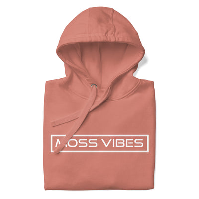 Moss Vibes White Logo Hoodie Dusty Rose